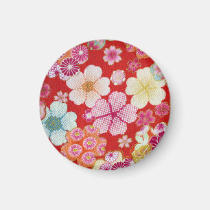 Aimant Falln Crimson Floral Chirimen
