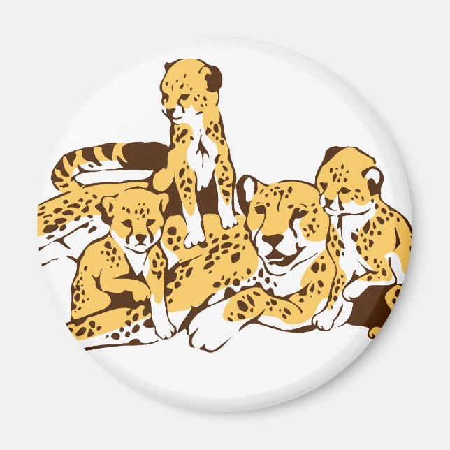 Aimant Famille Cheetah (Devant)