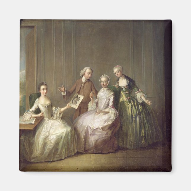 Aimant Famille dans un intérieur avec écureuils (Devant)