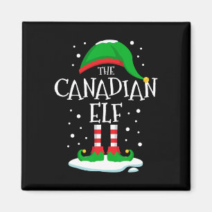 Aimant Famille de Noël des elfes canadiens qui correspond