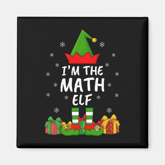 Aimant Famille de Noël Matching Funny Je suis La Math Elf (Devant)