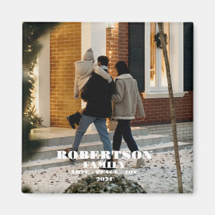 Aimant Famille de Noël personnalisée personnalisée élégan