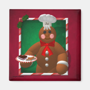 Aimant Famille de pain d'épice : Petit Baker