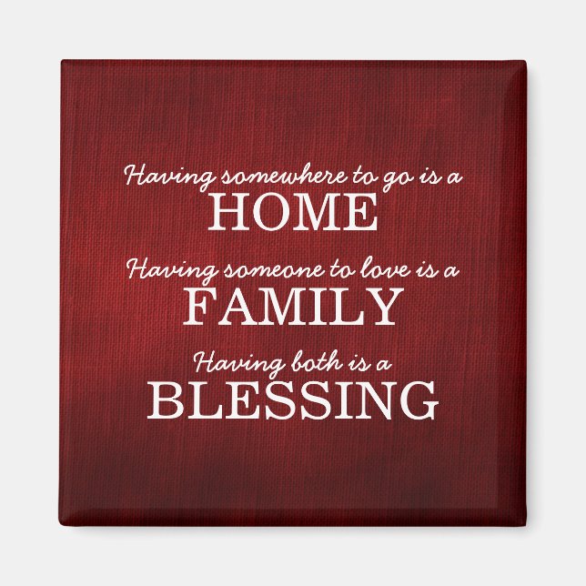 Aimant Famille de typographie motivationnelle Citation (Devant)