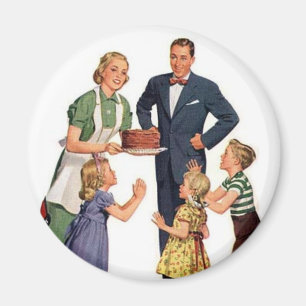 Aimant Famille et femme au foyer rétro