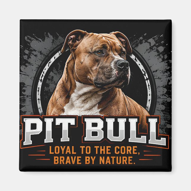 Aimant 🐾 Famille fière de son Pit Bull 🐾 (Devant)