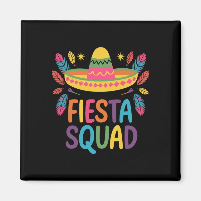 Aimant Famille Fiesta Squad Correspondant Cinco De Mayo (Devant)