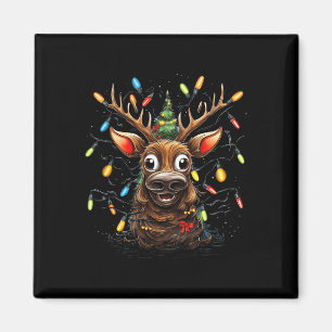 Aimant Famille Joyeux Noël Arbre Lumières Enfants Amusant