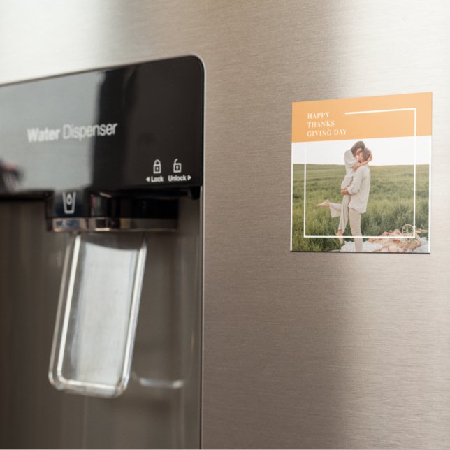 Aimant Famille moderne photo et Bon thanksgiving cadeau d (Créateur téléchargé)