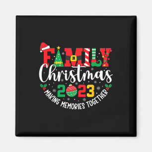 Aimant Famille Noël 2023 Equipe Correspondante Père Noël