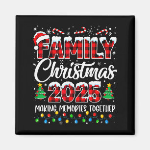 Aimant Famille Noël 2025 Équipe Correspondante Santa Roug
