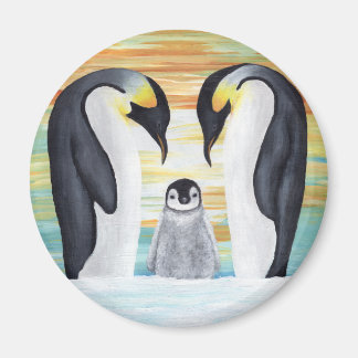 Aimant Famille Penguin avec bébé Penguin