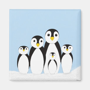 Aimant Famille Pingouin mignonne