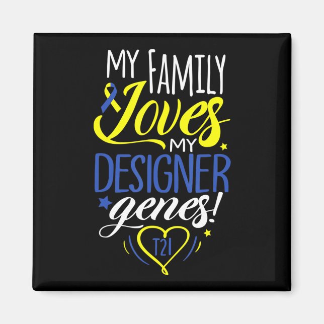 Aimant Famille T21 Journée mondiale de sensibilisation au (Devant)