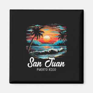Aimant Famille Vacances Retro Sunset Porto Rico San Juan