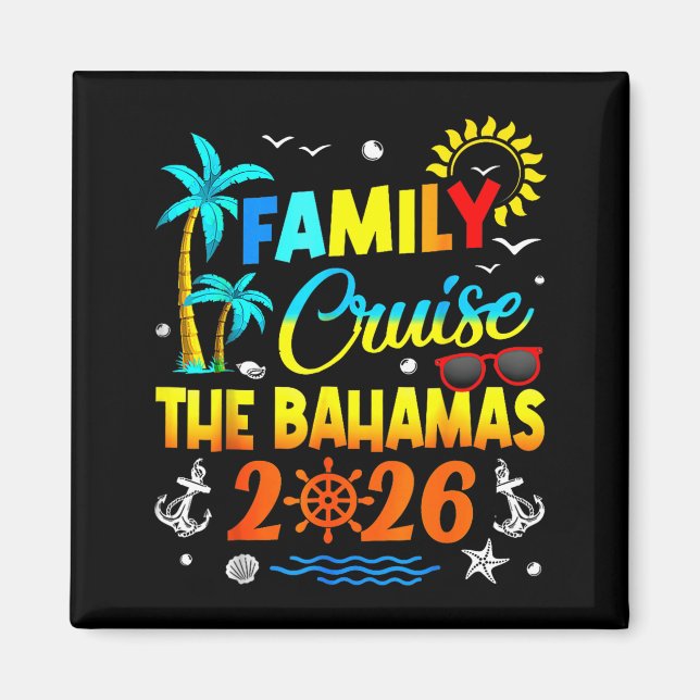 Aimant Family Cruise The Bahamas 2026 Summer Matching Vac (Devant)