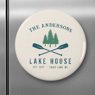 Aimant Family Lake House Bateau Russe moderne Oar Pine Tr