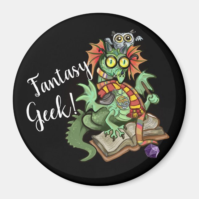 Aimant Fan Dragon "Geek Imaginaire !" (Devant)