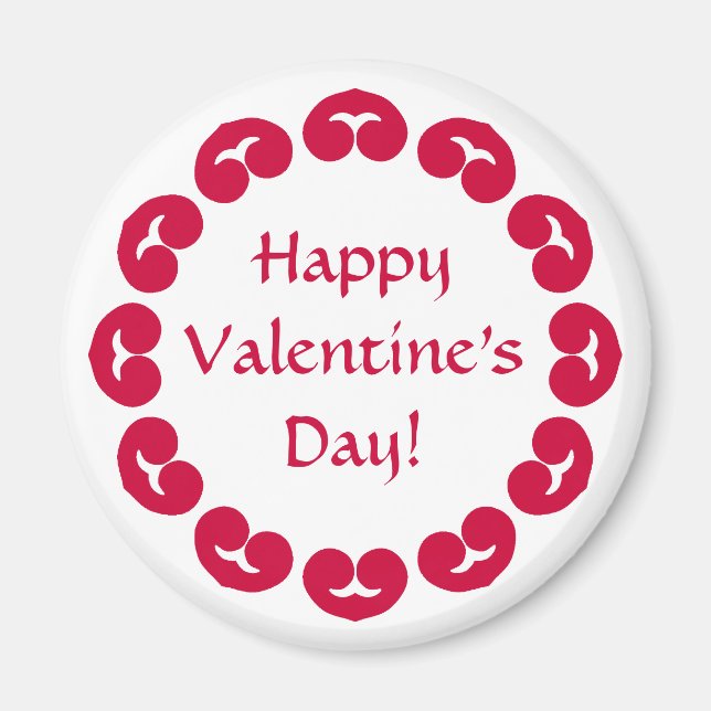Aimant Fancy cercle de coeurs rouges Saint Valentin (Devant)