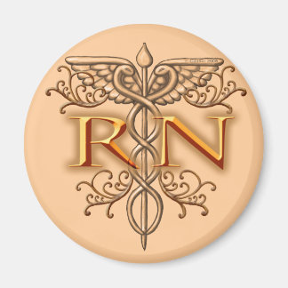 Aimant Fancy Cuivre Caduceus RN Nurse
