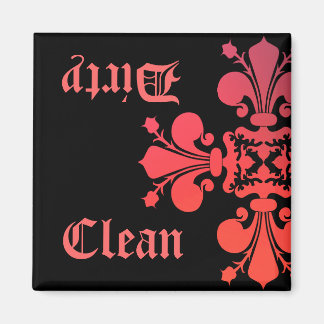 Aimant Fancy Goth fleur de lys damas propre sale