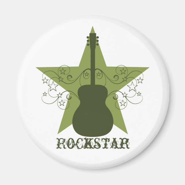 Aimant Fancy Guitare Star Ewirls Magnet, Vert (Devant)