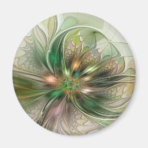 Aimant Fantaisie Abstraite Moderne Fleur Fractale Colorée