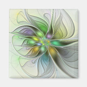 Aimant Fantaisie de fleurs colorées abstraites modernes f