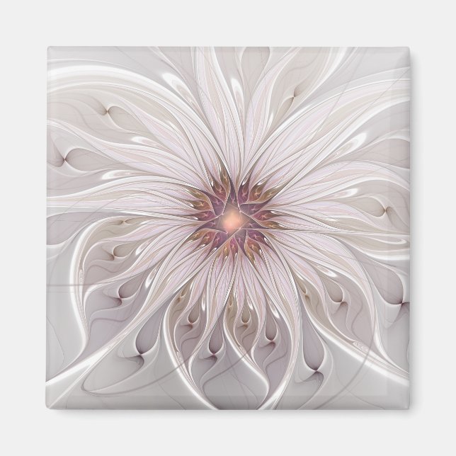 Aimant Fantaisie florale, fleur pastel moderne abstraite (Devant)