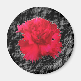 Aimant Fantaisie Florale Œillet Rouge