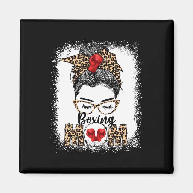 Aimant Fantaisie Gants de boxe Messy Bun Boxing Maman (Devant)