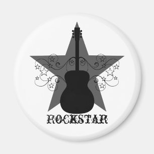 Aimant Fantastique Guitare Star Étoiles Magnet, Noir