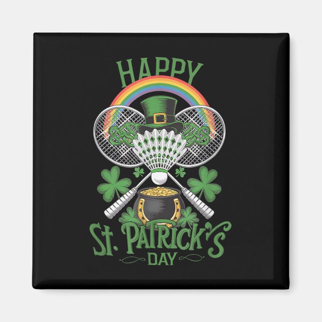 Aimant Fantastique Patricks Day Badminton Costume à quatr (Devant)