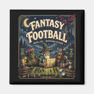 Aimant Fantasy Football, Dragon Magicien Fantasy Vintage