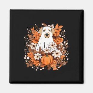Aimant Fantôme de chien mignon d'automne avec Halloween C