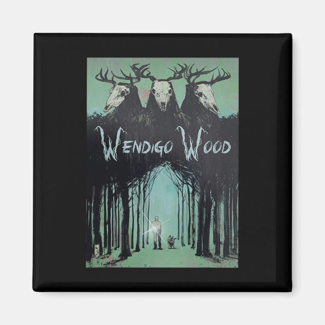 Aimant Fantôme De La Forêt Cryptid Wendigo Bois (Devant)