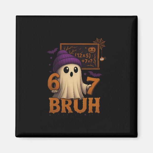 Aimant Fantôme de maths drôle 67 Bruh Halloween Mème Prof (Devant)