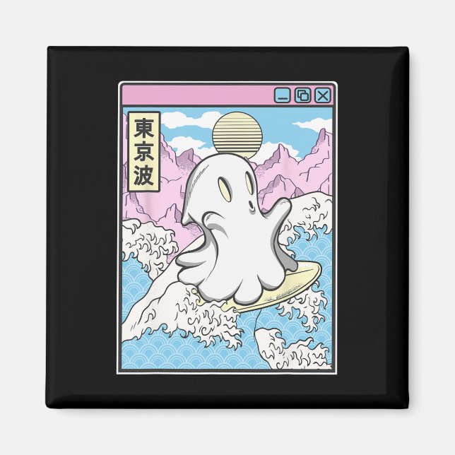 Aimant Fantôme de surf dans des vagues japonaises Anime K (Devant)