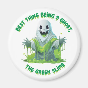 Aimant Fantôme D'Halloween Couvert D'Une Slime Verte
