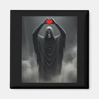 Aimant Fantôme rouge cœur mains visage effrayant hallowee
