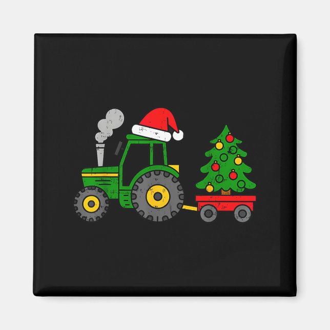 Aimant Farm Christmas Tractor Tree Xmas Truck Boys Kids T (Devant)
