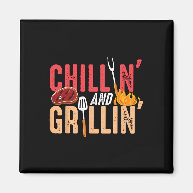 Aimant Farniente et grillades Fête de barbecue  (Devant)