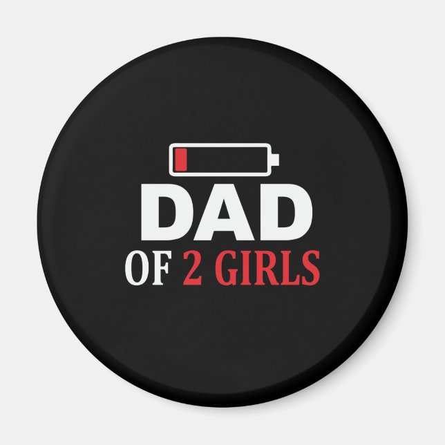 Aimant Father's Day Dad Of 2 Girls (Devant)