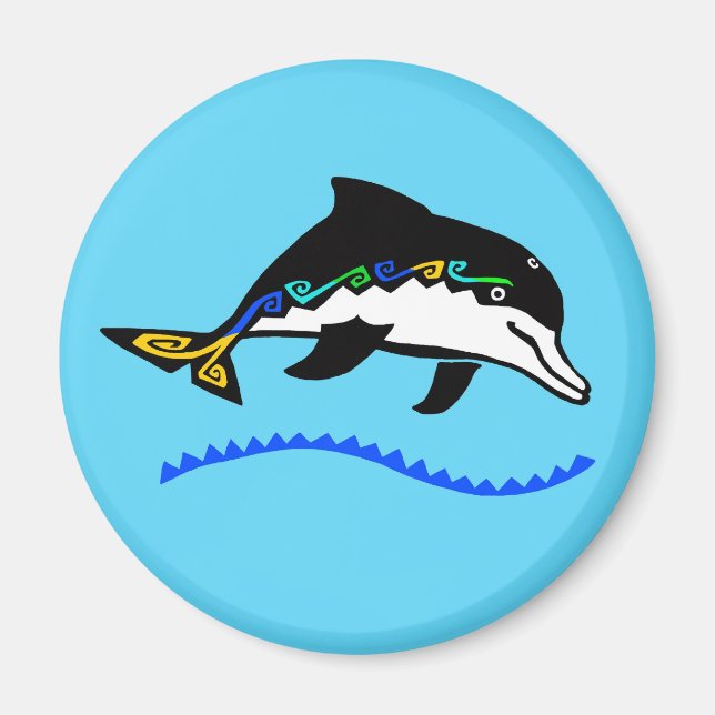 Aimant Faune - Cute DOLPHIN - Nature - Bleu Océan (Devant)