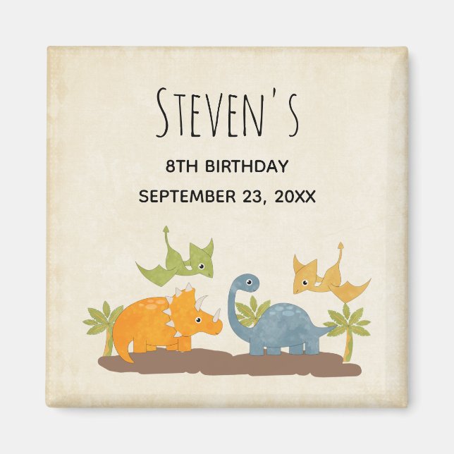 Aimant Faune sauvage de Cute Dinosaure (Devant)