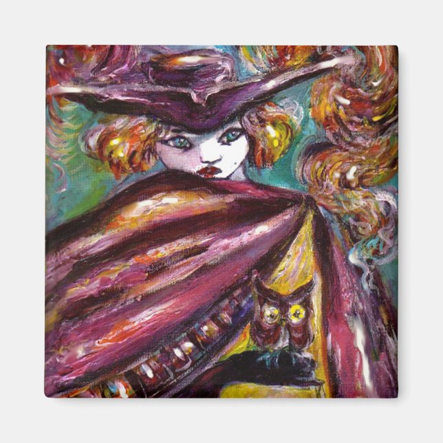 Aimant FAUST / Masque mystérieux avec Tricorne et Chouett (Devant)