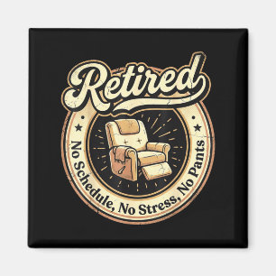 Aimant Fauteuil relax vintage retraité drôle de stress