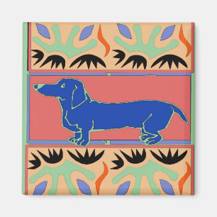 Aimant Fauvism bleu d'abrégé sur teckel