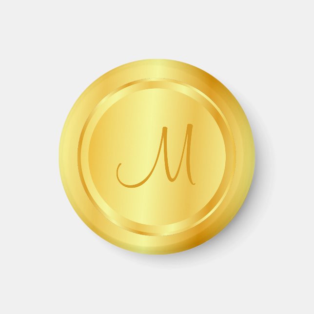 Aimant Faux Gold Moderne Monogramme Élégant Modèle (Devant)