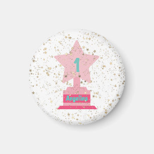 Aimant Faux Gold Rose Turquoise Trophée Stars Girly Moder